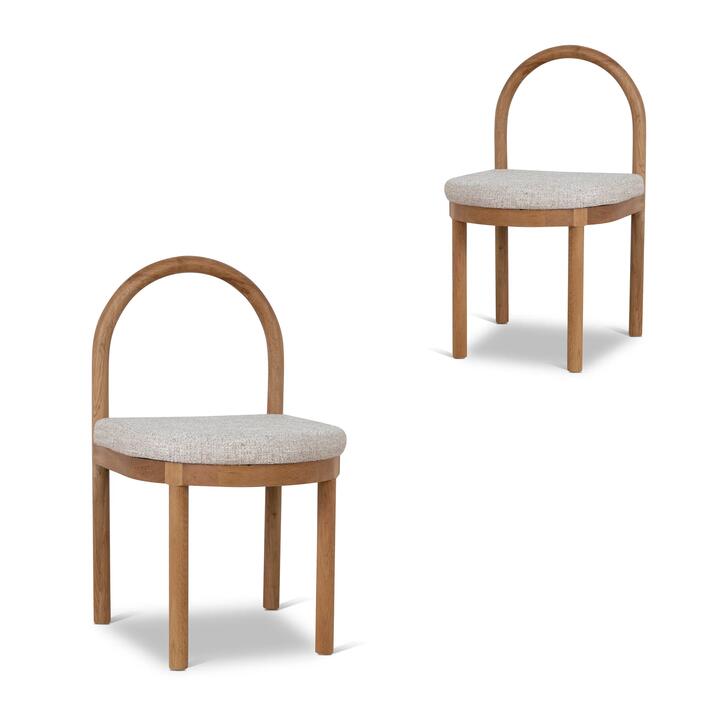 Set of 2 - Adir Natural Dining Chair - Pale Beige by Interior Secrets - AfterPay Available