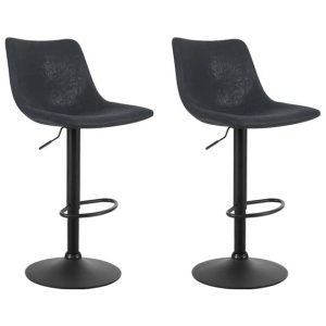Set of 2 Bar Stools Gas Lift- Black