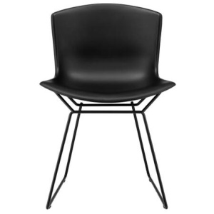 Set of 2 Bertoia Replica Molded Shell Side Kitchen Dining Chair - Black