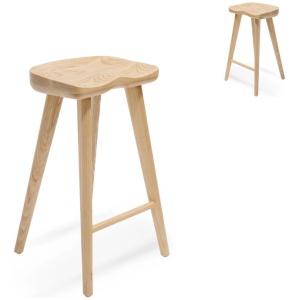Set of 2 - Bethan 65cm Wooden Bar Stool - Natural by Interior Secrets - AfterPay Available