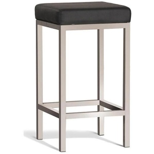 Set of 2 - Borgo Bar Stool 65cm - Brushed Frame - Black