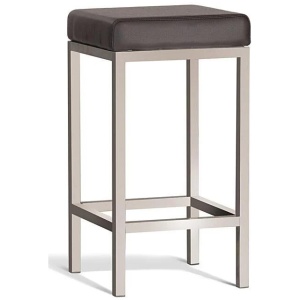 Set of 2 - Borgo Bar Stool 65cm - Brushed Frame - Brown