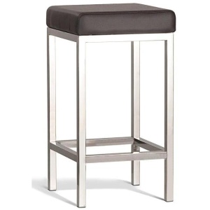 Set of 2 - Borgo Bar Stool 65cm - Polished Frame - Brown