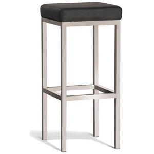 Set of 2 - Borgo Bar Stool 75cm - Brushed Frame - Black