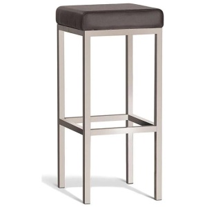 Set of 2 - Borgo Bar Stool 75cm - Brushed Frame - Brown