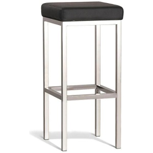 Set of 2 - Borgo Bar Stool 75cm - Polished Frame - Black