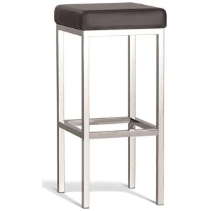 Set of 2 - Borgo Bar Stool 75cm - Polished Frame - Brown