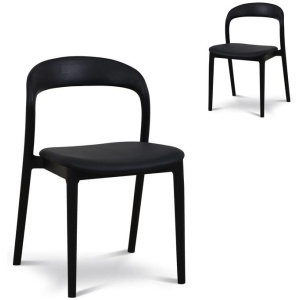 Set of 2 - Caspar Dining Chair - Full Black by Interior Secrets - AfterPay Available