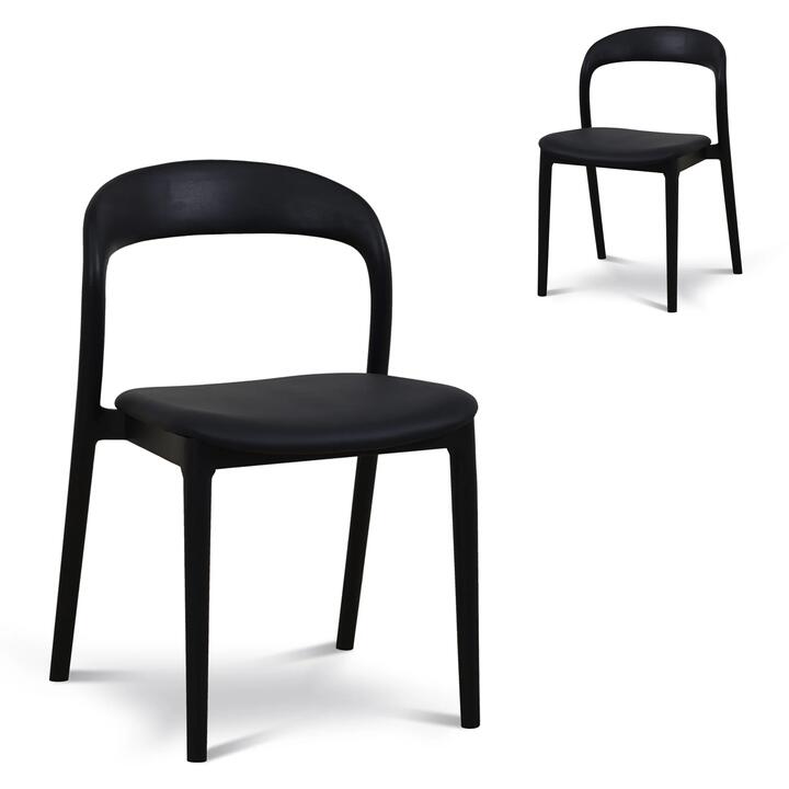 Set of 2 - Caspar Dining Chair - Full Black by Interior Secrets - AfterPay Available