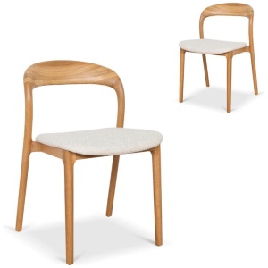 Set of 2 - Caspar Natural Dining Chair - Beige by Interior Secrets - AfterPay Available
