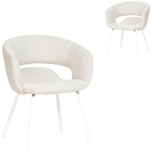 Set of 2 - Dalca White Dining Chair - Clay Grey by Interior Secrets - AfterPay Available
