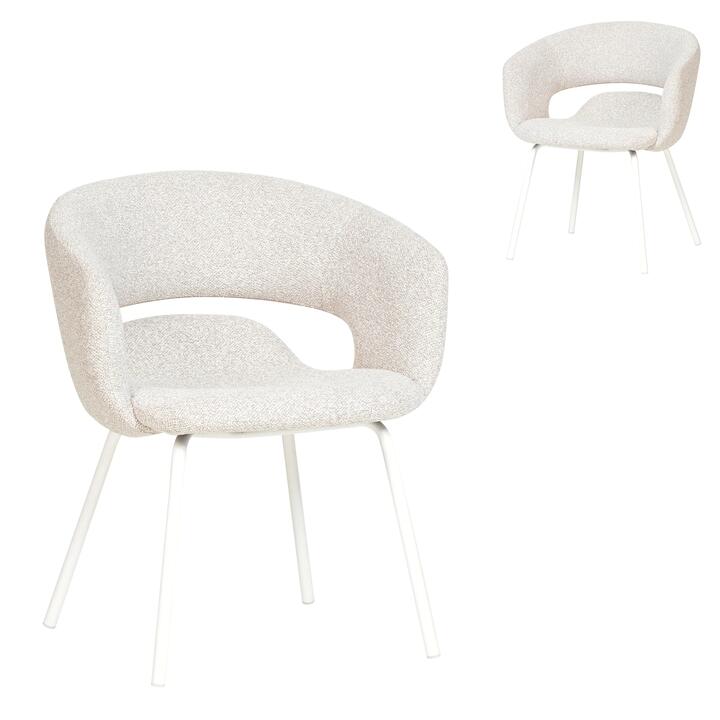 Set of 2 - Dalca White Dining Chair - Clay Grey by Interior Secrets - AfterPay Available