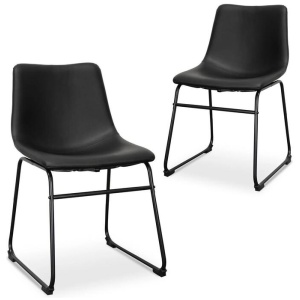 Set of 2 - Darcy Dining Chair - Black PU by Interior Secrets - AfterPay Available