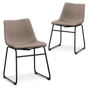 Set of 2 - Darcy Fabric Dining Chair - Brown Grey by Interior Secrets - AfterPay Available