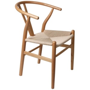 Set of 2 Dining Chairs Rattan Seat Side Chair Kitchen Wood Furniture Oak