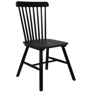 Set of 2 Dining Chairs Side Chair Replica Kitchen Wood Furniture Black