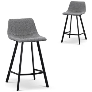 Set of 2 - Duke 65cm Bar Stool - Spec Charcoal by Interior Secrets - AfterPay Available