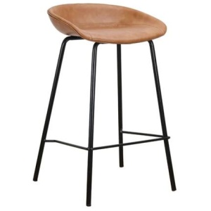 Set of 2 Emerson Plain Kitchen Counter Bar Stools - Brown