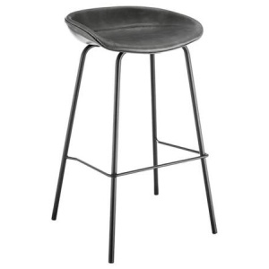Set of 2 Emerson Premium PU Kitchen Counter Bar Stools - Charcoal