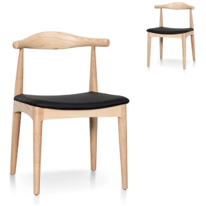 Set of 2 - Henrik Dining Chair - Natural Ash with Black Seat by Interior Secrets - AfterPay Available