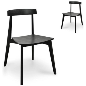 Set of 2 - Jira Wood Dining Chair - Black by Interior Secrets - AfterPay Available