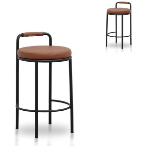Set of 2 - Karimi 65cm Bar Stool - Brown by Interior Secrets - AfterPay Available