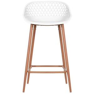Set of 2 Leerdam Kitchen Counter Bar Stools Metal Frame - White