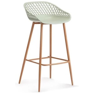 Set of 2 Leerdam Kitchen Counter Bar Stools - Pastel Green