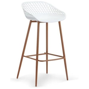 Set of 2 Leerdam Kitchen Counter Bar Stools - White