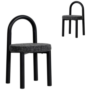 Set of 2 - Luzia Black Dining Chair - Field Charcoal by Interior Secrets - AfterPay Available