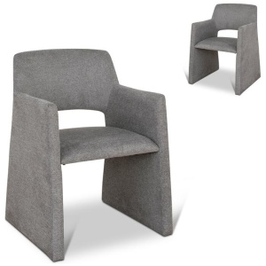 Set of 2 - Marko Fabric Dining Chair - Spec Smoke Grey by Interior Secrets - AfterPay Available