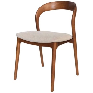 Set of 2 - Marlow Walnut Dining Chair - Naxos Beige by Interior Secrets - AfterPay Available