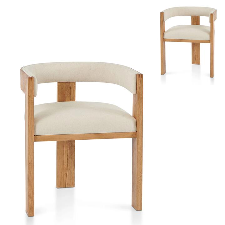 Set of 2 - Miles Dining Chair - Dawn Beige by Interior Secrets - AfterPay Available