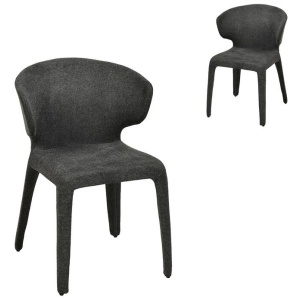Set of 2 - Pollard Fabric Dining Chair - Charcoal Grey by Interior Secrets - AfterPay Available