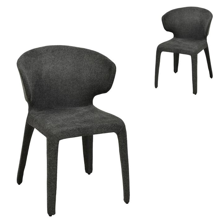 Set of 2 - Pollard Fabric Dining Chair - Charcoal Grey by Interior Secrets - AfterPay Available