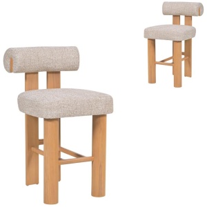 Set of 2 - Remy Natural Barstool - Pale Beige by Interior Secrets - AfterPay Available