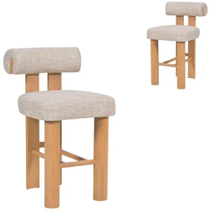 Set of 2 - Remy Natural Barstool - Pale Beige by Interior Secrets - AfterPay Available
