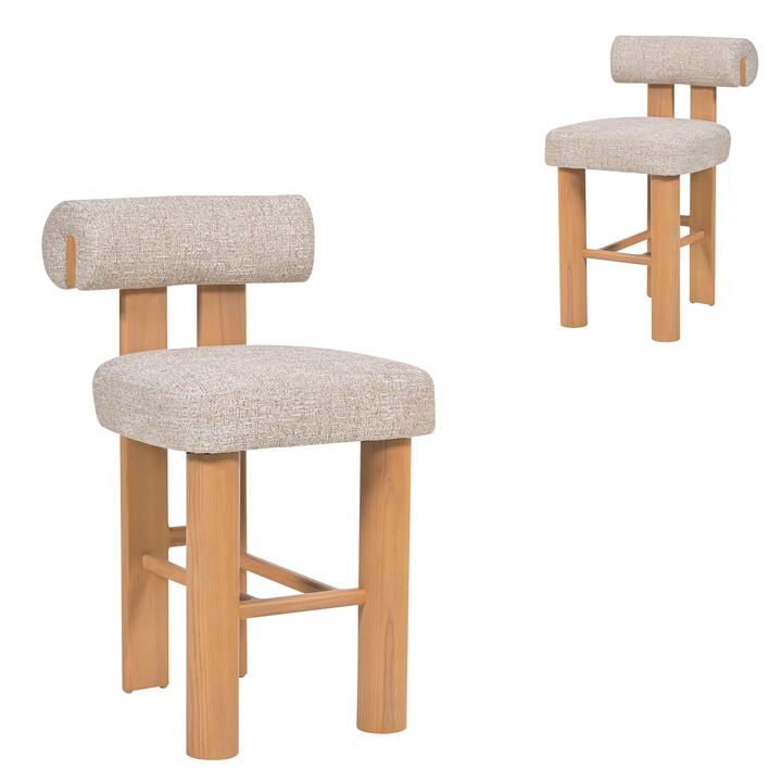 Set of 2 - Remy Natural Barstool - Pale Beige by Interior Secrets - AfterPay Available
