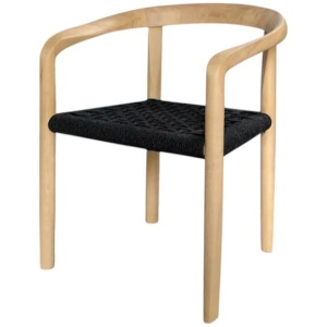 Set of 2 - Renley Natural Dining Chair - Naxos Charcoal Rope by Interior Secrets - AfterPay Available