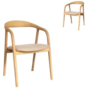 Set of 2 - Rowan Dining Chair - Naxos Beige by Interior Secrets - AfterPay Available