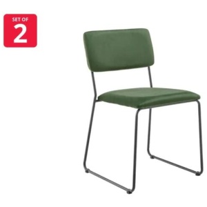 Set of 2 Santa Ana Kitchen Dining Chairs - Green