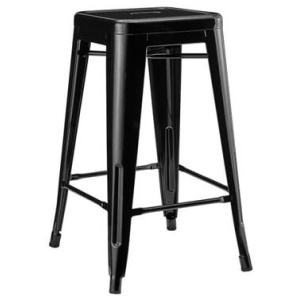 Set of 2 Xavier Pauchard Replica Tolix Kitchen Counter Bar Stools 65cm Powder Coated - Black