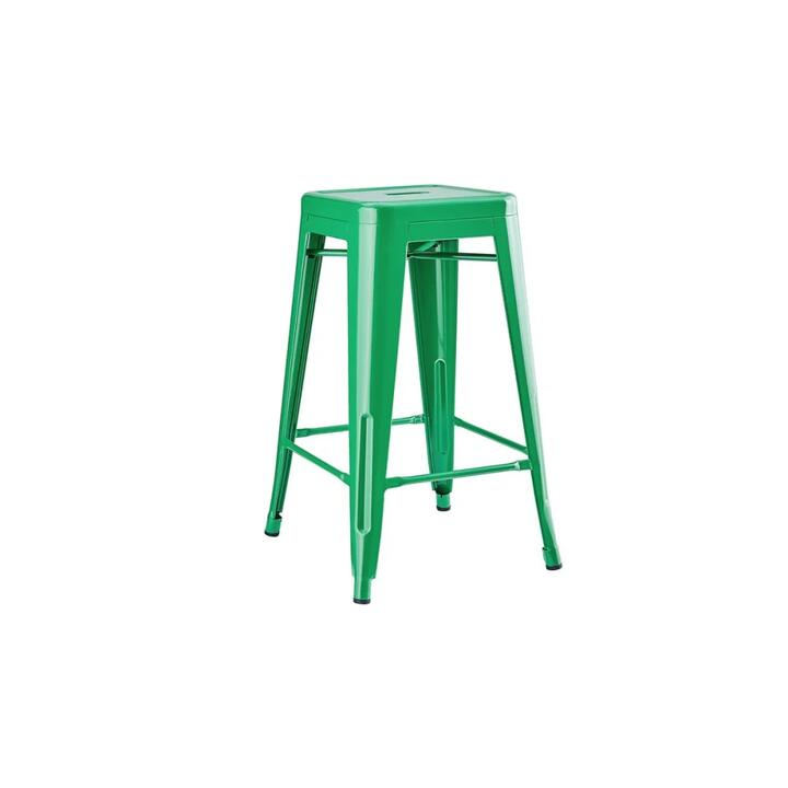 Set of 2 Xavier Pauchard Replica Tolix Kitchen Counter Bar Stools 65cm Powder Coated - Green
