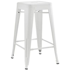 Set of 2 Xavier Pauchard Replica Tolix Kitchen Counter Bar Stools 65cm Powder Coated - Matte White