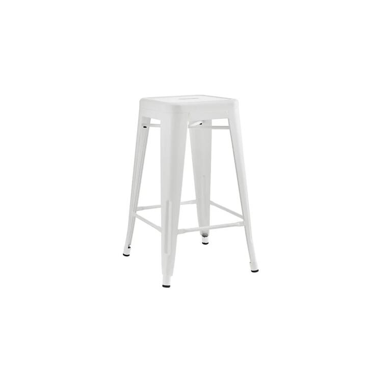 Set of 2 Xavier Pauchard Replica Tolix Kitchen Counter Bar Stools 65cm Powder Coated - Matte White