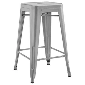 Set of 2 Xavier Pauchard Replica Tolix Kitchen Counter Bar Stools 65cm Powder Coated - Silver