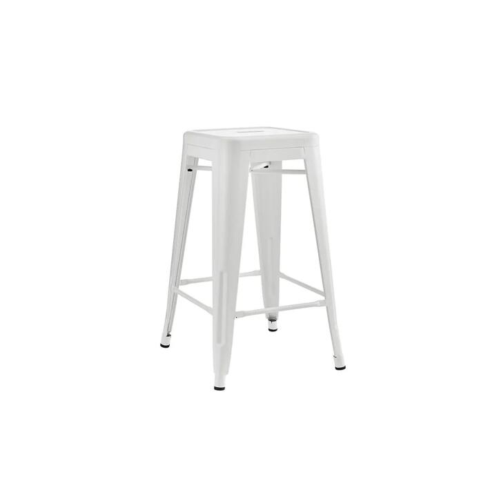 Set of 2 Xavier Pauchard Replica Tolix Kitchen Counter Bar Stools 65cm Powder Coated - White