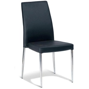 Set of 4 - Bailey Dining Chair - Stainless Steel Frame - Black