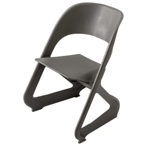 Set of 4 Dining Chairs Office Cafe Lounge Seat Stackable Plastic Leisure Chairs Grey