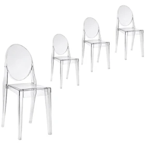 Set of 4 - Philippe Starck Replica Victoria Ghost Dining Chair - Clear